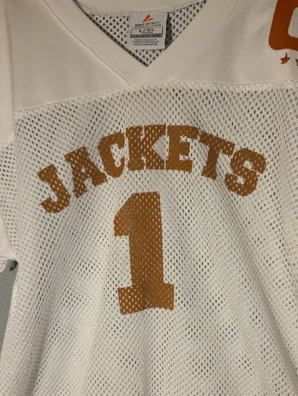 Kids Jackets #1 White & Gold Mesh Jersey